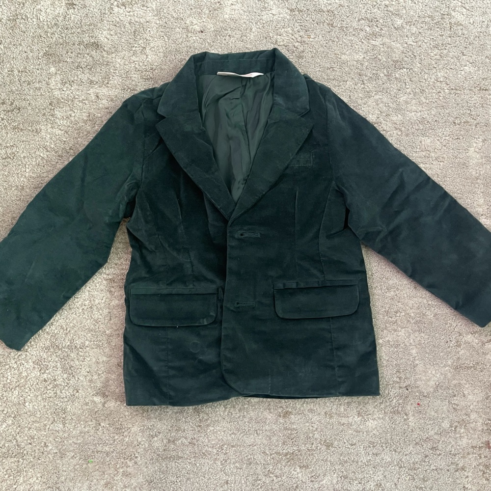 Cat & Jack Dark Green Velvet Blazer Jacket